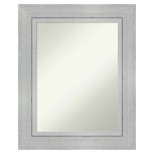Amanti Art Romano Silver Frame 25.25-in W x 31.25-in H Rectangle Romano Silver Framed Wall Mirror