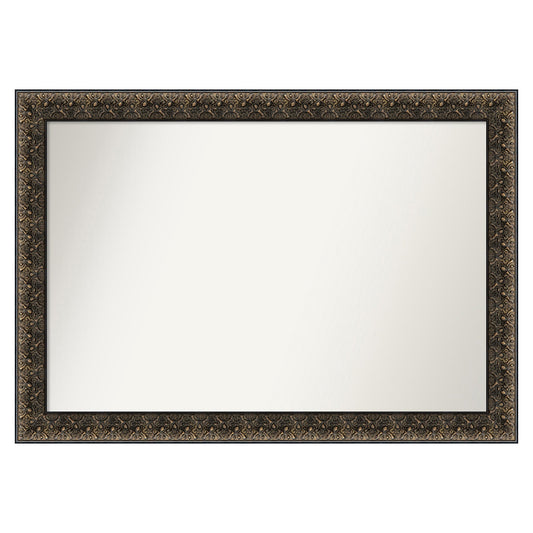 Amanti Art Intaglio Embossed Black Frame 40.5-in W x 28.5-in H Rectangle Intaglio Embossed Black Framed Vanity Mirror