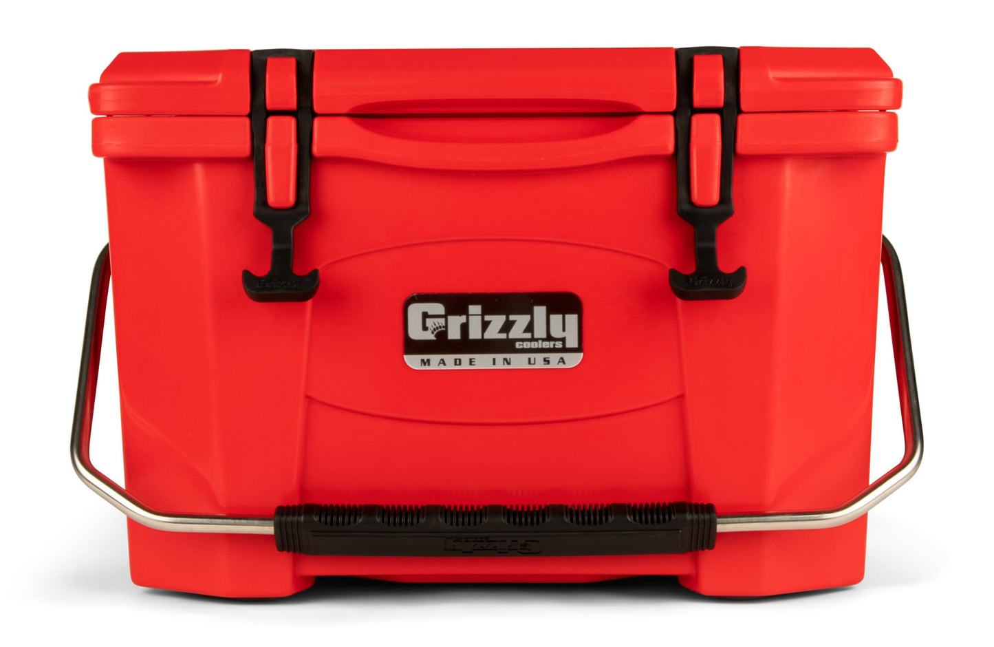 Grizzly Coolers Red 24-Can Insulated Hard Rotomolded Chest Cooler with Drain Plug - Dry Ice Compatible 400011