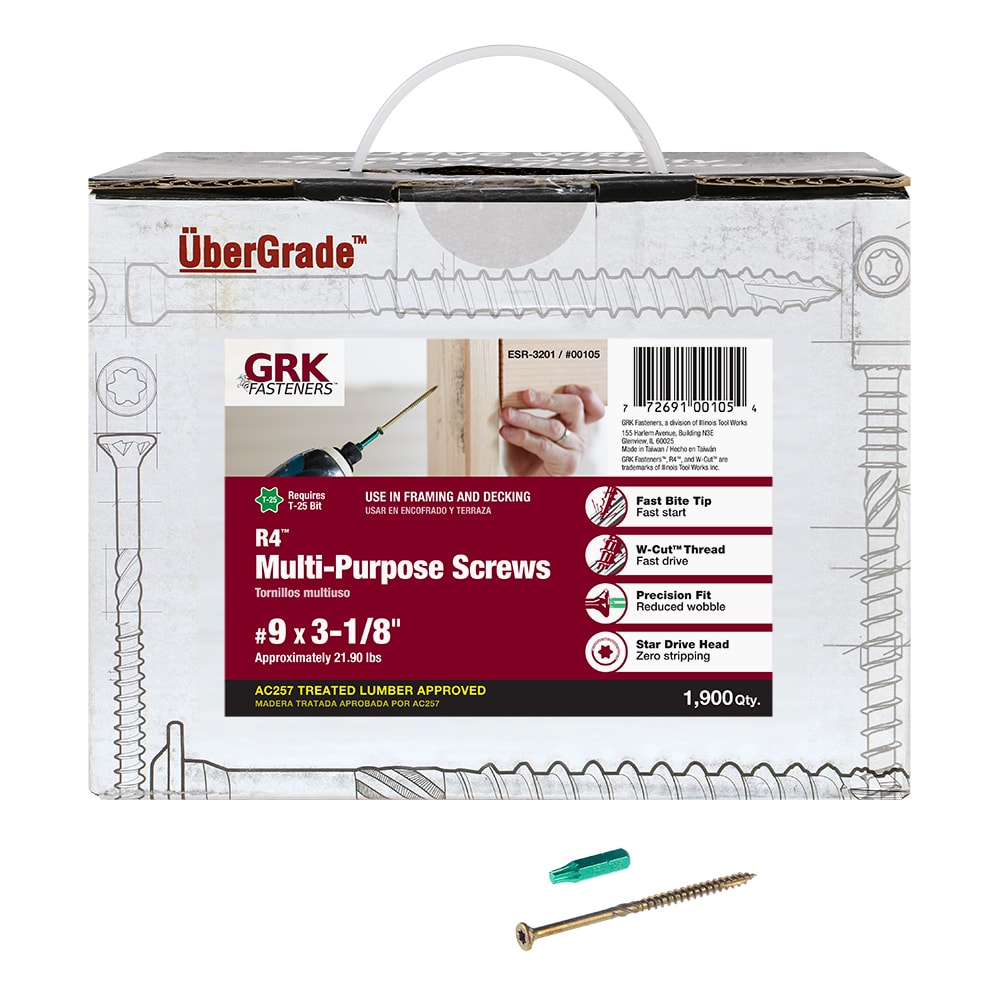 GRK #9 x 3-1/8-in Double-barrier R4 Exterior Wood Screws (1900-Per Box) 105