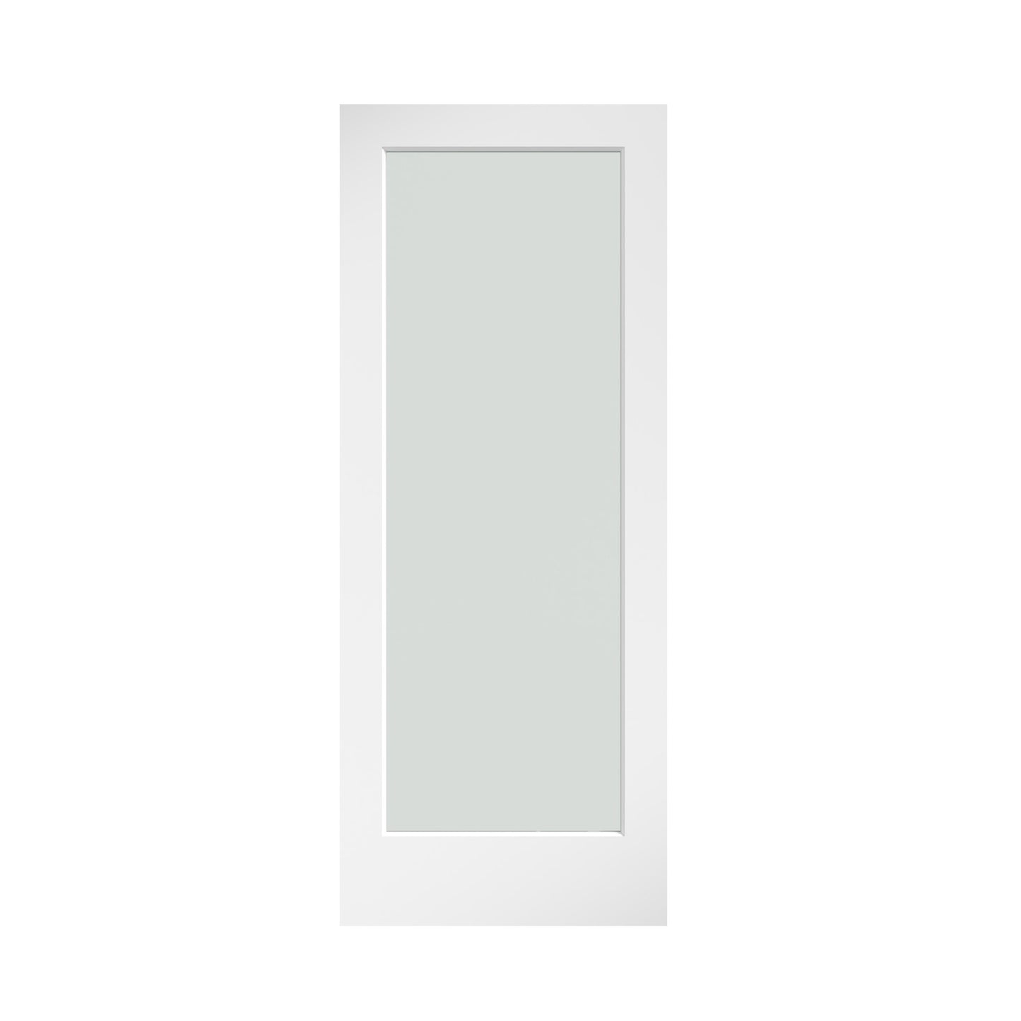 EightDoors 32-in x 80-in White finished 1-panel Frosted glass Smooth Solid core Prefinished Pine Wood Slab Door