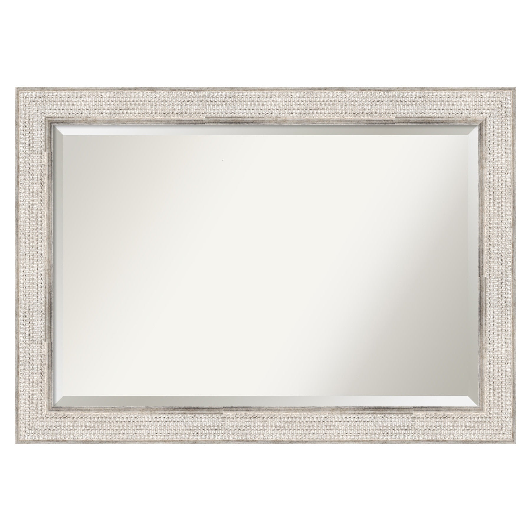 Amanti Art Trellis Silver Frame 42-in W x 30-in H Rectangle Trellis Silver Framed Wall Mirror