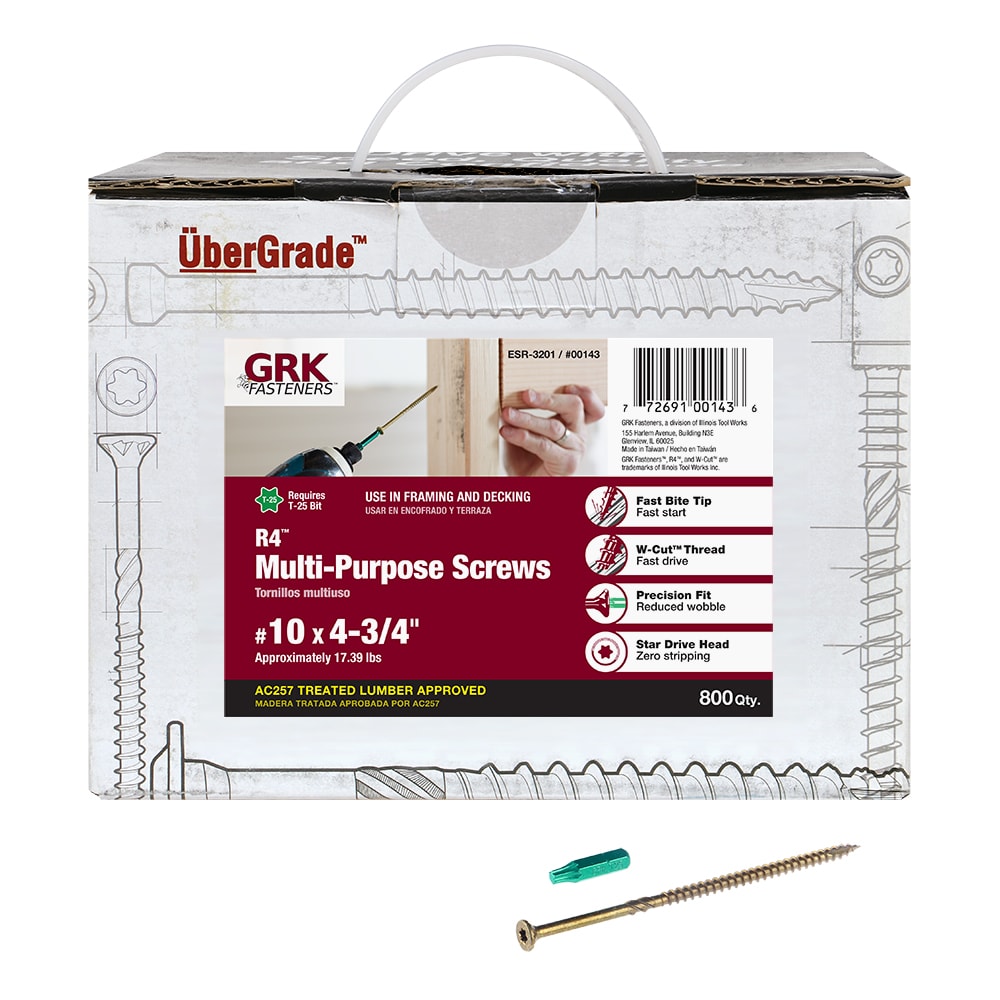 GRK #10 x 4-3/4-in Double-barrier R4 Exterior Wood Screws (800-Per Box) 143