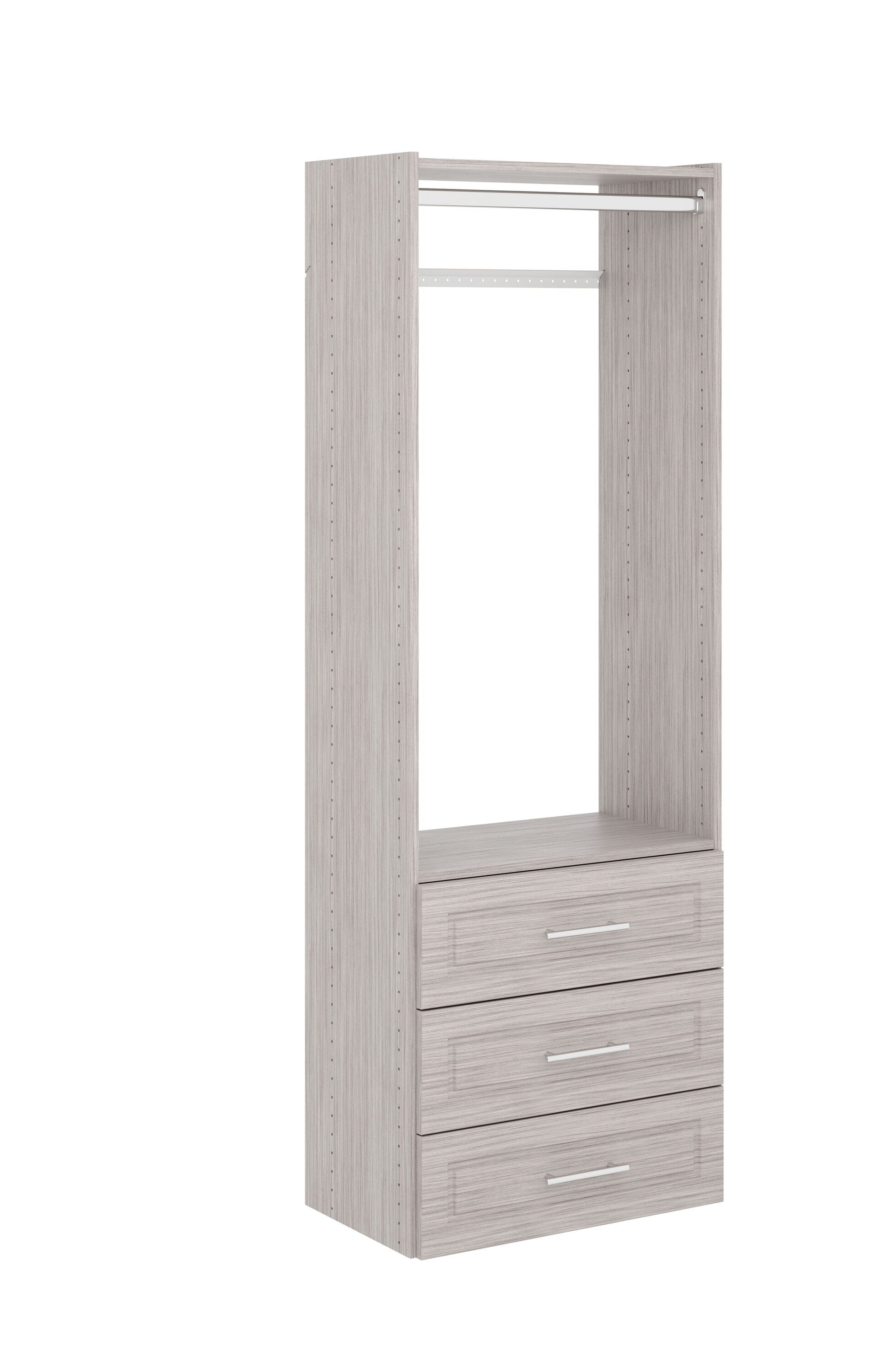 Easy Track 2.09-ft to 2.09-ft W x 6-ft H Weathered Grey Solid Shelving Wood Closet System