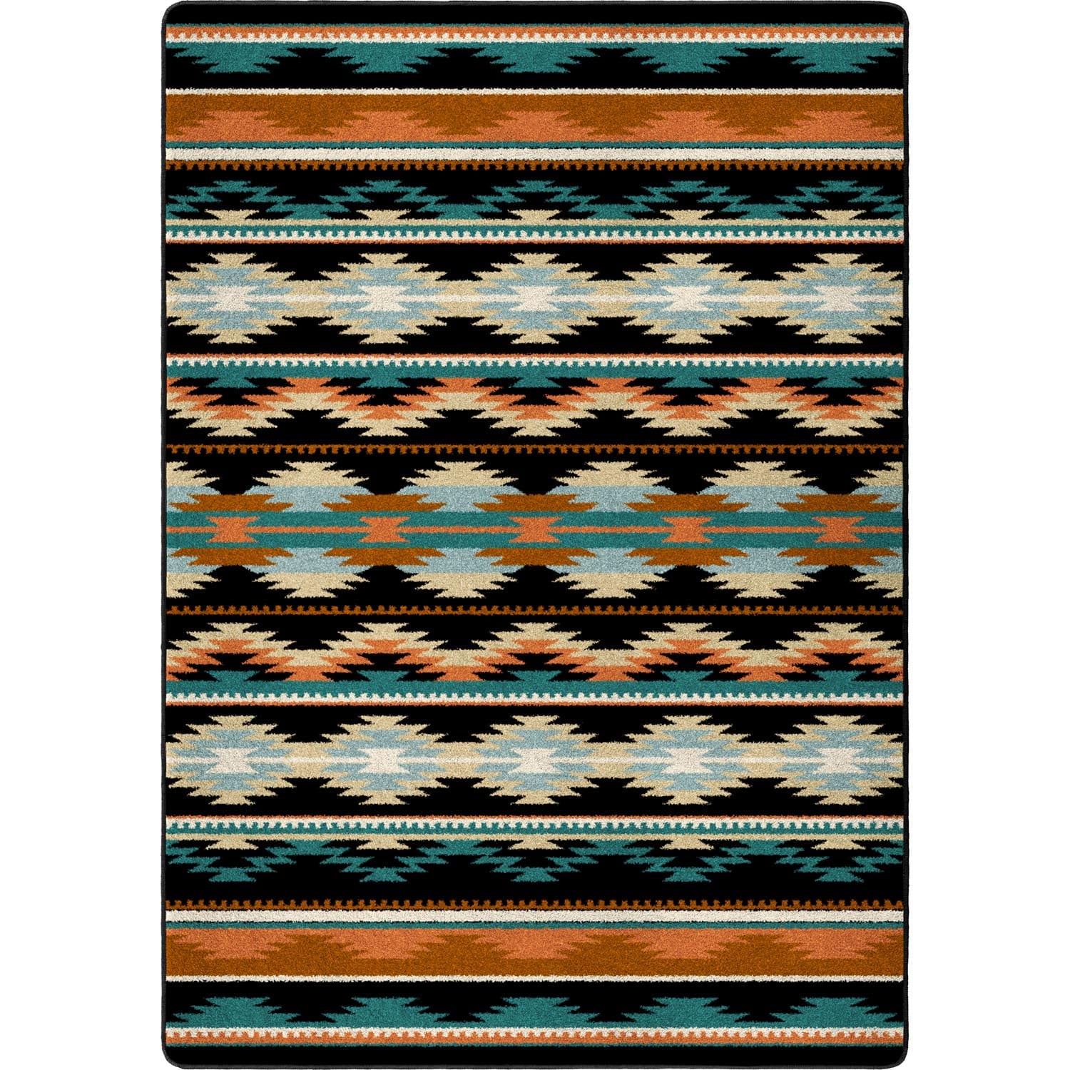 American Dakota 5 x 8 (ft) Tufted Nylon Dark Rectangular Indoor Southwestern Spot Clean Only Area rug