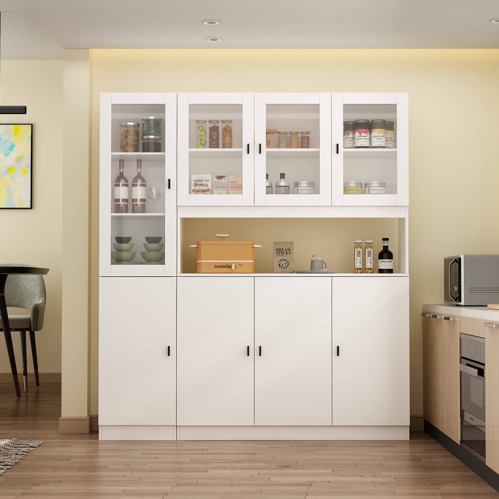 FUFU&GAGA Contemporary/Modern White Pantry