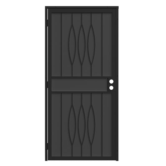 RELIABILT Luna 32-in x 81-in Black Steel Universal/Reversible Surface Mount Security Screen Door