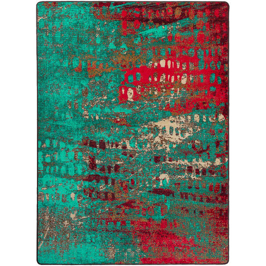 American Dakota 5 x 8 (ft) Tufted Nylon Turquoise Rectangular Indoor Bohemian/Eclectic Spot Clean Only Area rug