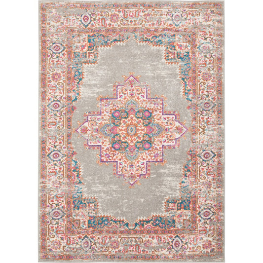 HomeRoots 5 x 7 (ft) Polypropylene Grey Rectangular Indoor Area rug