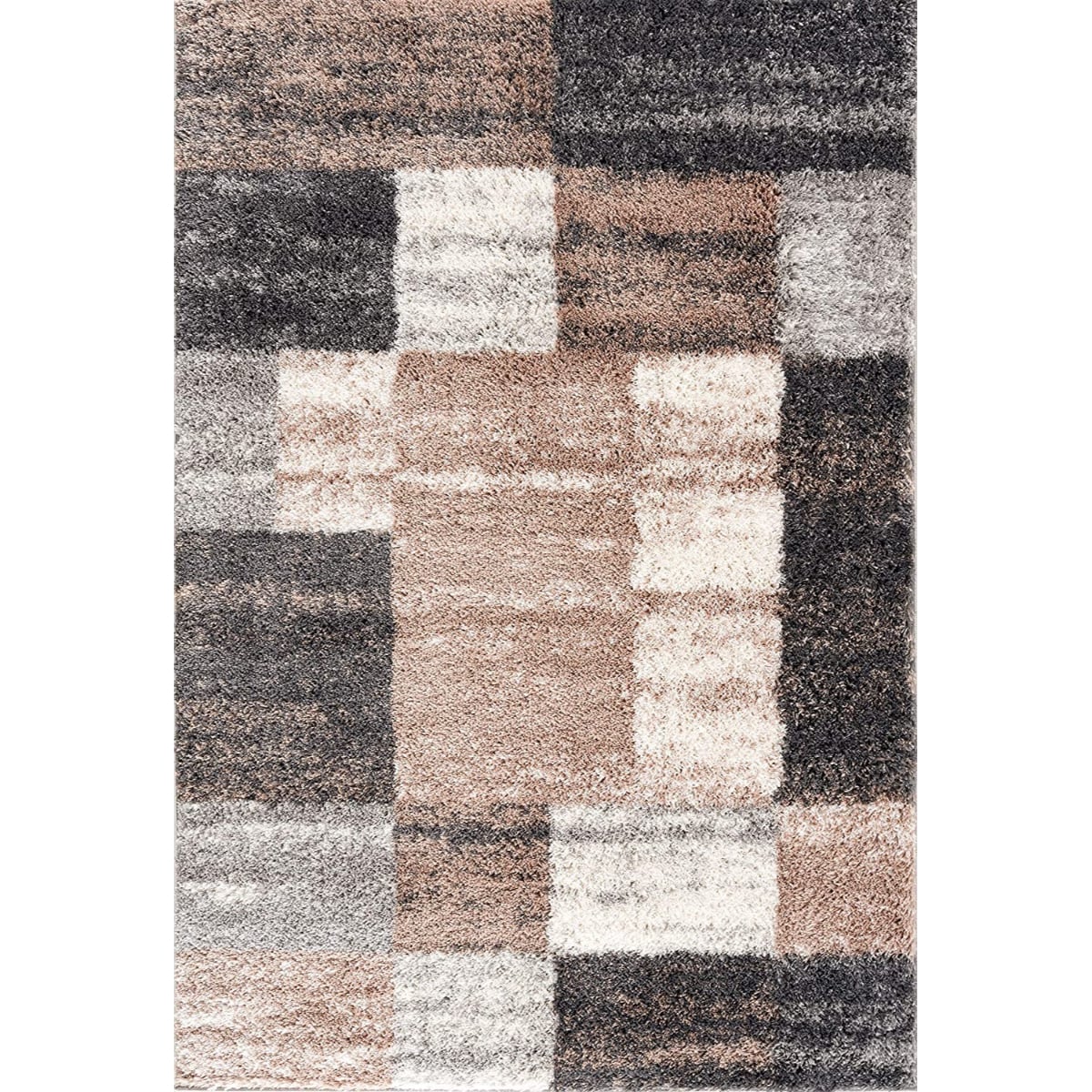 HomeRoots 7 x 9 (ft) Polyester Beige Rectangular Indoor Distressed/Overdyed Area rug