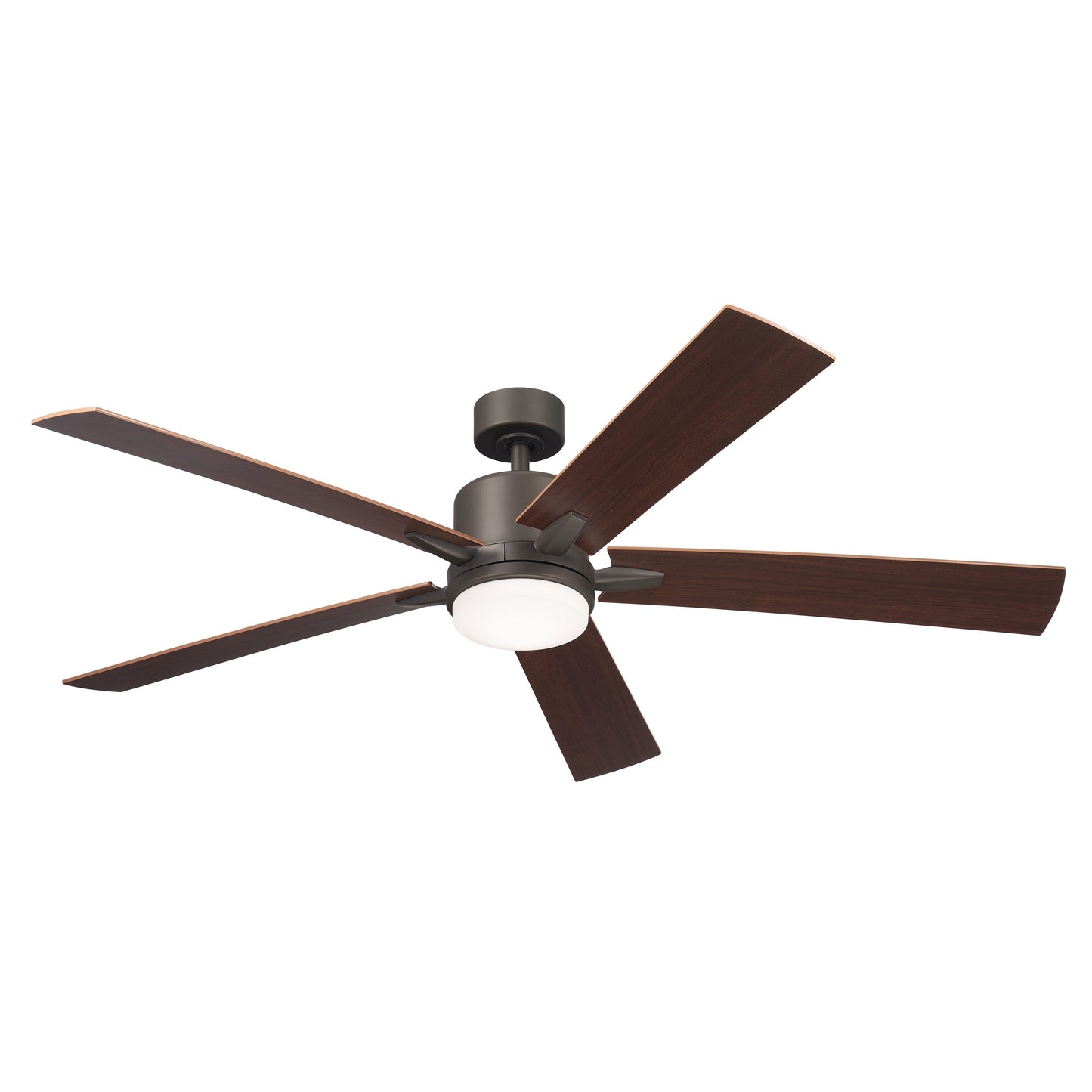 Kichler Lucian 60-in Integrated LED Olde Bronze with Walnut Blades Ceiling Fan With Light ( 5 -Blade ) 5302510