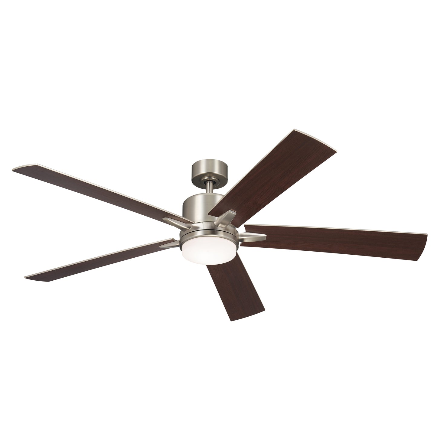 Kichler Lucian 60-in Integrated LED Brushed Nickel with Walnut Blades Ceiling Fan With Light ( 5 -Blade ) 5302514