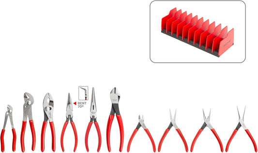 TEKTON Gripping, Cutting, Mini Pliers Set with Rack (10-Piece) | PLR99204