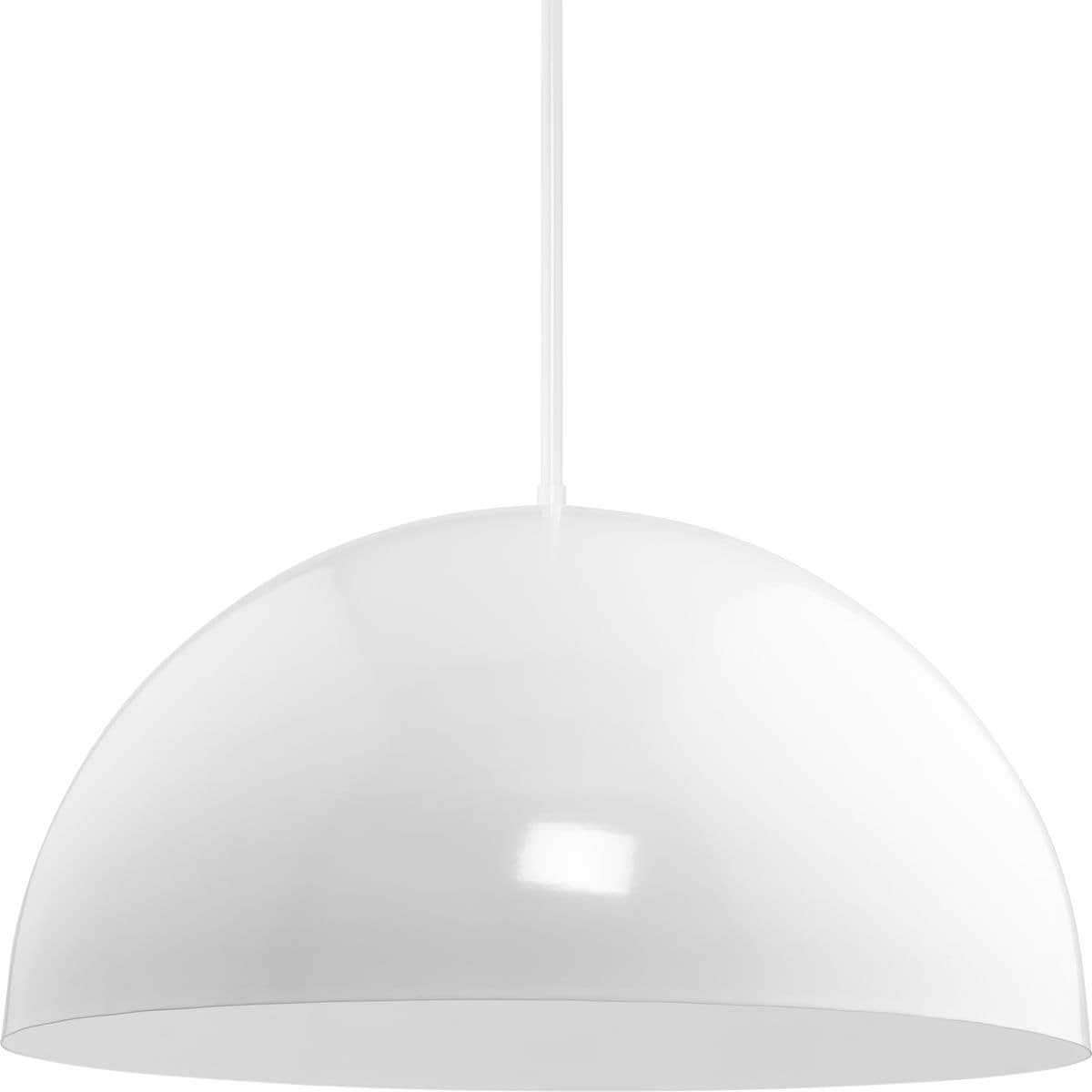 Progress Lighting Perimeter 1 -Light White Modern/contemporary Dome Large Hanging Pendant light