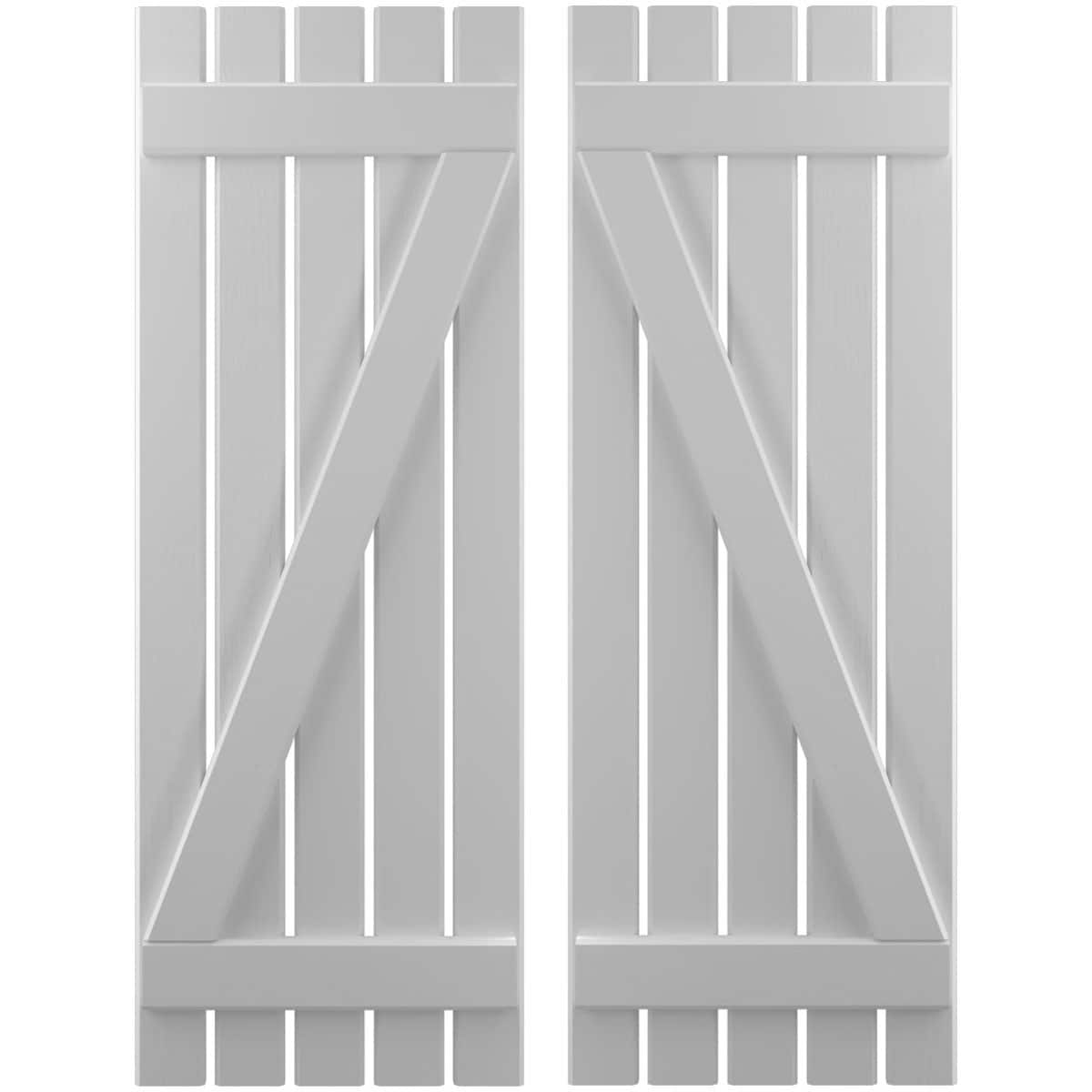 Ekena Millwork 19.5-in W x 76-in H Primed Paintable/Stainable Board and batten Wood Exterior Shutters ( 2 -Pack )
