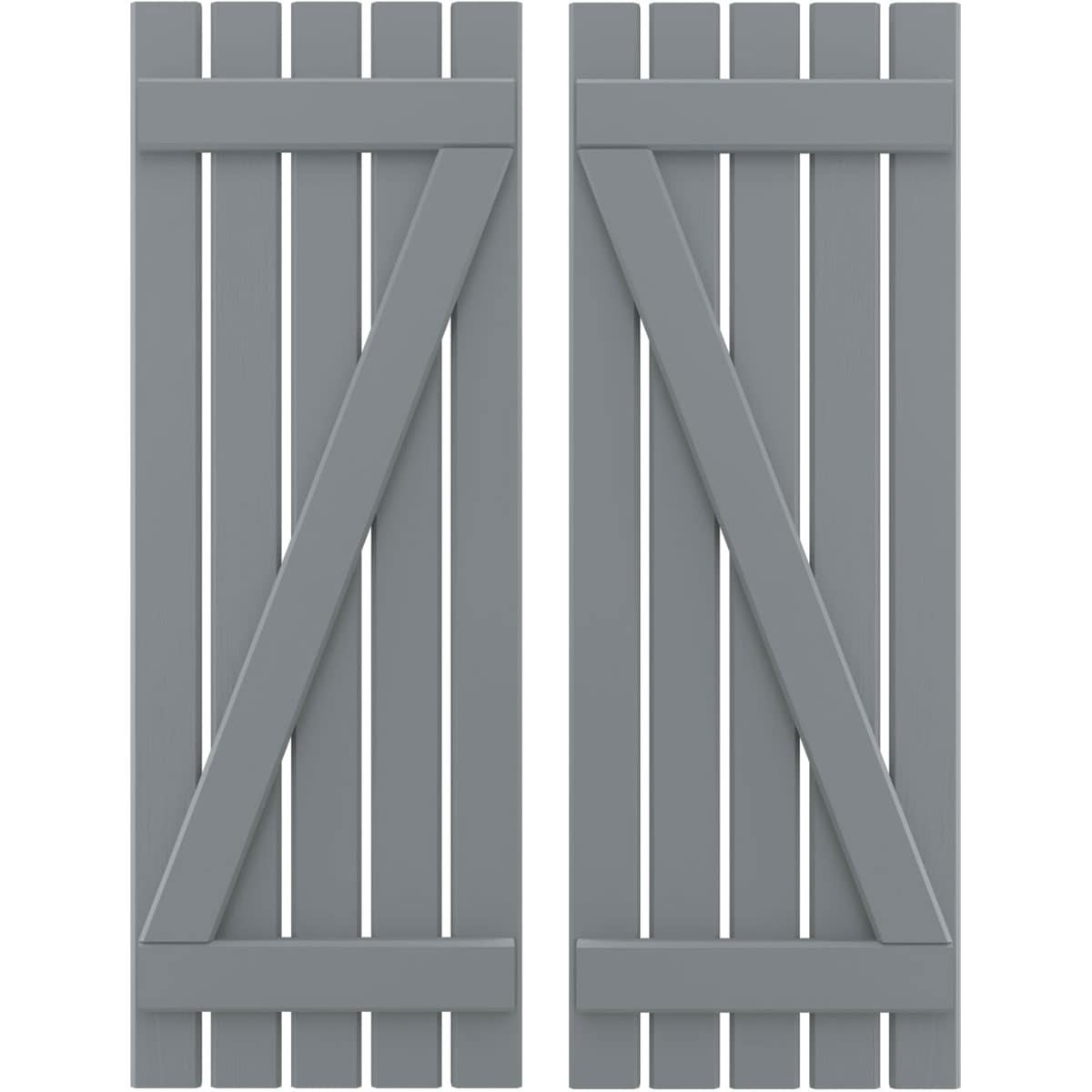 Ekena Millwork 19.5-in W x 50-in H Ocean Swell Board and batten Spaced Wood Exterior Shutters ( 2 -Pack )