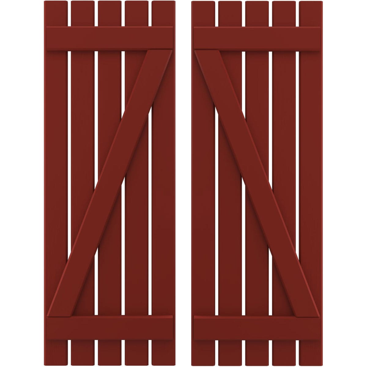 Ekena Millwork 19.5-in W x 48-in H Pepper Red Board and batten Wood Exterior Shutters ( 2 -Pack )