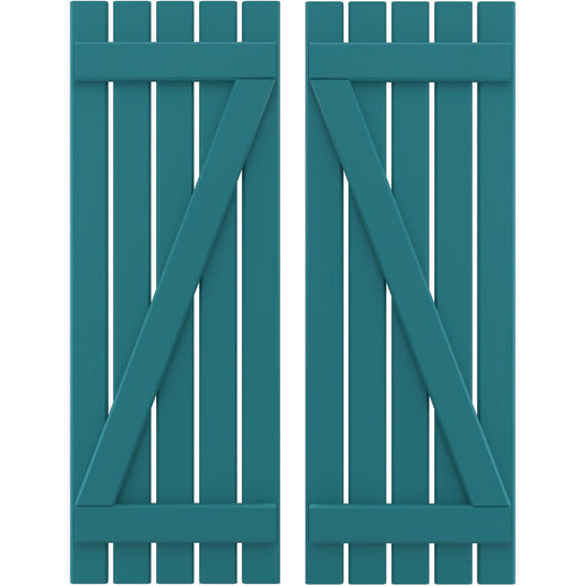 Ekena Millwork 19.5-in W x 78-in H Antigua Board and batten Wood Exterior Shutters ( 2 -Pack )