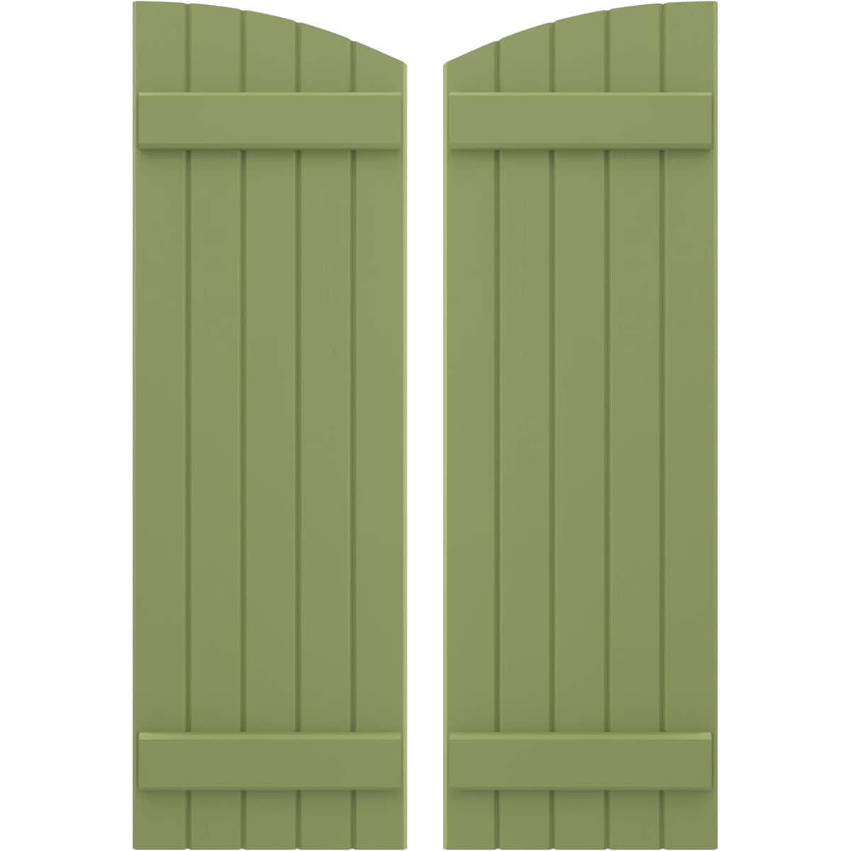 Ekena Millwork 17.5-in W x 51-in H Moss Green Paintable/Stainable Board and batten Wood Exterior Shutters ( 2 -Pack )
