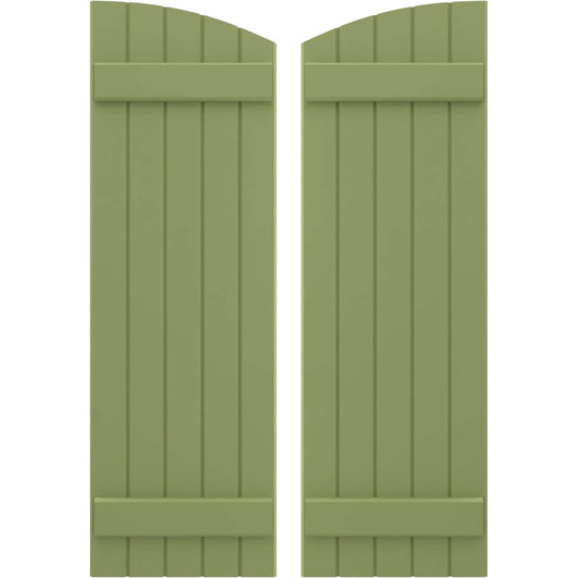 Ekena Millwork 17.5-in W x 51-in H Moss Green Paintable/Stainable Board and batten Wood Exterior Shutters ( 2 -Pack )