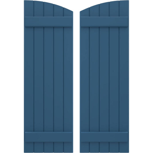 Ekena Millwork 17.5-in W x 78-in H Sojourn Blue Paintable/Stainable Board and batten Z-bar Wood Exterior Shutters ( 2 -Pack )