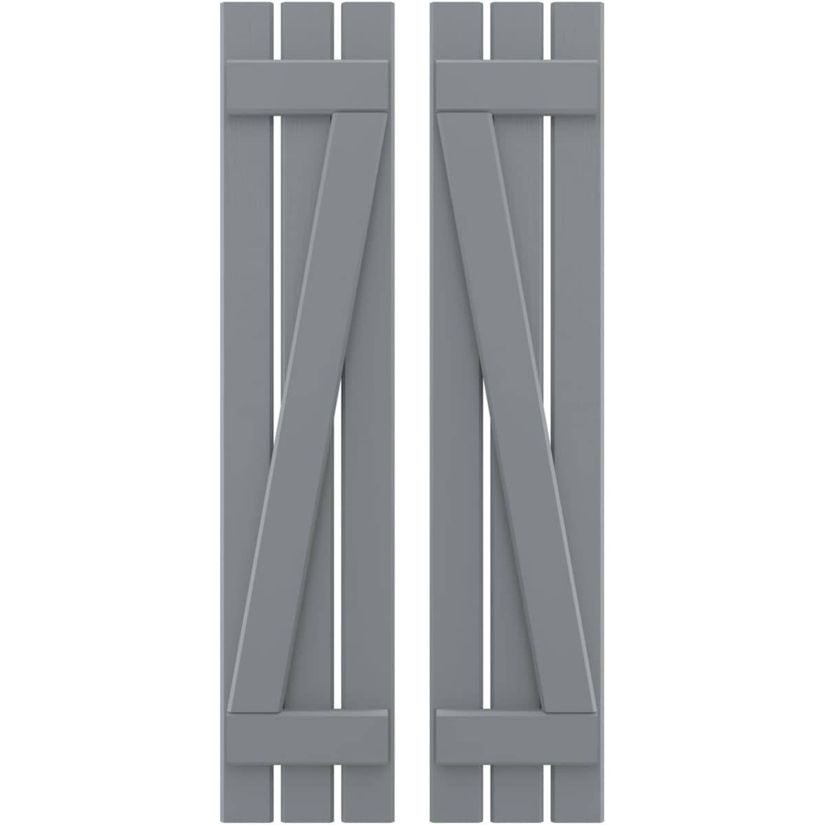 Ekena Millwork 11.5-in W x 84-in H Ocean Swell Board and batten Spaced Wood Exterior Shutters ( 2 -Pack )