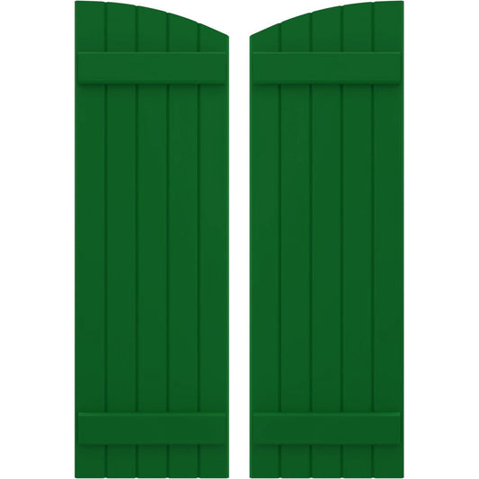 Ekena Millwork 17.5-in W x 75-in H Viridian Green Paintable/Stainable Board and batten Wood Exterior Shutters ( 2 -Pack )