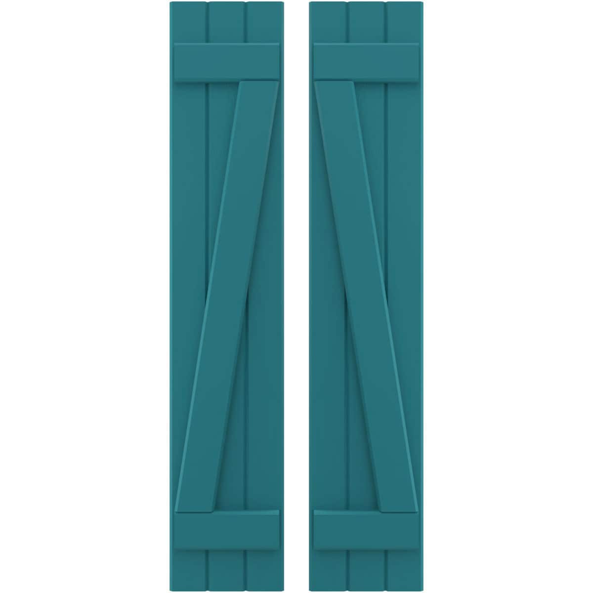 Ekena Millwork 10.5-in W x 74-in H Antigua Paintable/Stainable Board and batten Wood Exterior Shutters ( 2 -Pack )