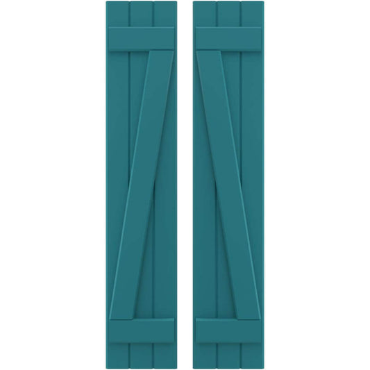 Ekena Millwork 10.5-in W x 74-in H Antigua Paintable/Stainable Board and batten Wood Exterior Shutters ( 2 -Pack )