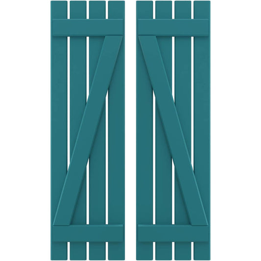 Ekena Millwork 15.5-in W x 74-in H Antigua Board and batten Wood Exterior Shutters ( 2 -Pack )