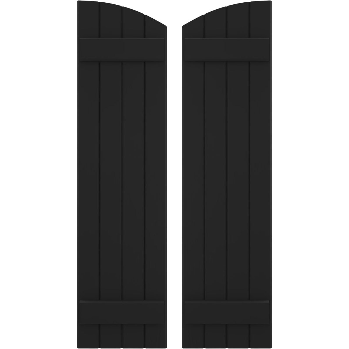 Ekena Millwork 14-in W x 80-in H Black Paintable/Stainable Board and batten Framed Wood Exterior Shutters ( 2 -Pack )