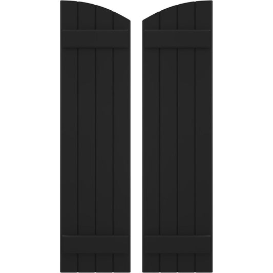 Ekena Millwork 14-in W x 80-in H Black Paintable/Stainable Board and batten Framed Wood Exterior Shutters ( 2 -Pack )