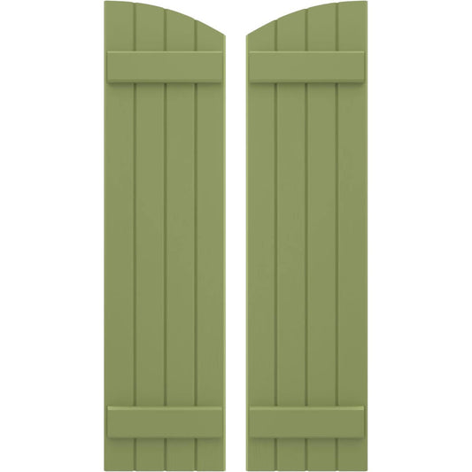 Ekena Millwork 14-in W x 78-in H Moss Green Paintable/Stainable Board and batten Spaced with z-bar Wood Exterior Shutters ( 2 -Pack )