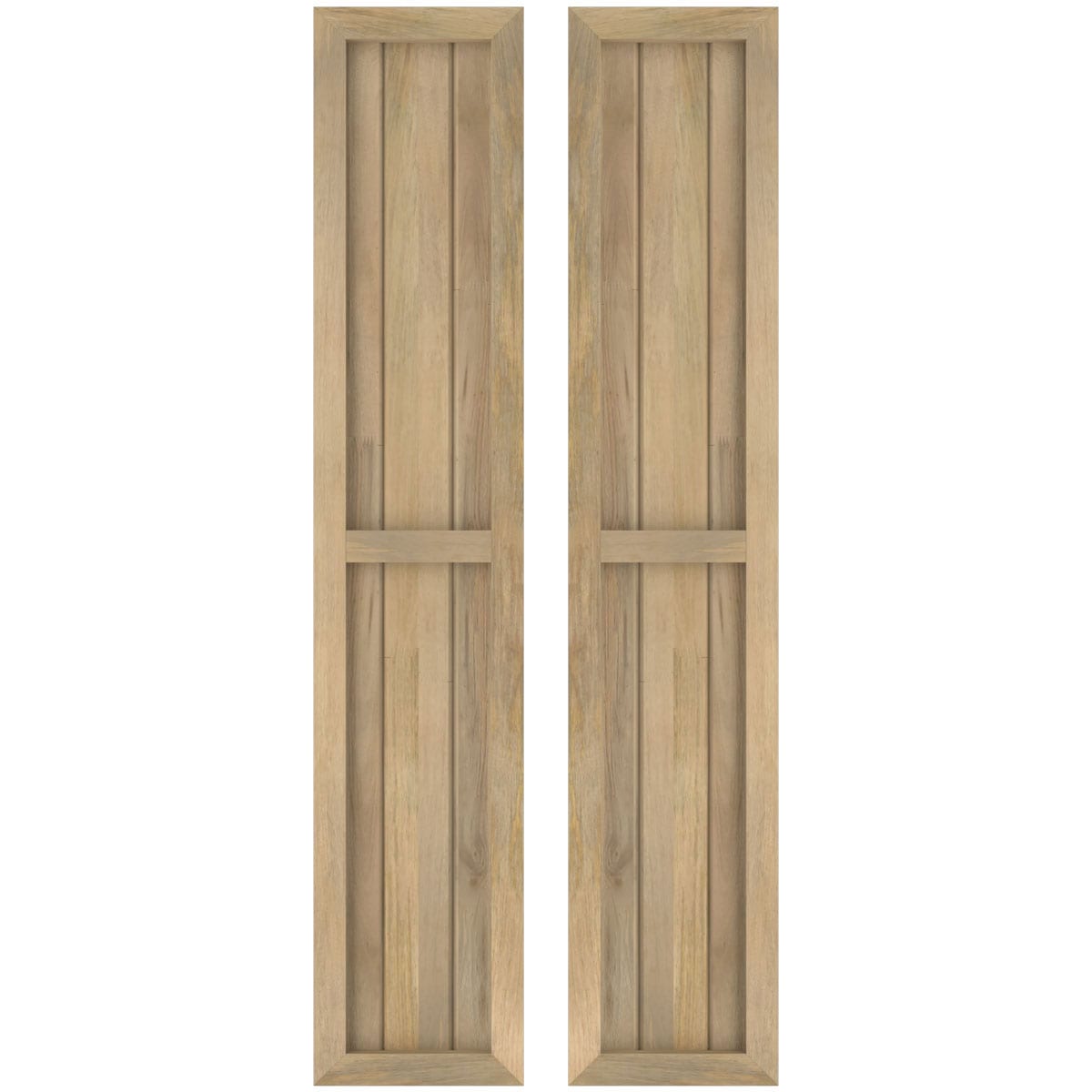 Ekena Millwork 10.5-in W x 80-in H Unfinished Paintable/Stainable Board and batten Spaced Wood Exterior Shutters ( 2 -Pack )
