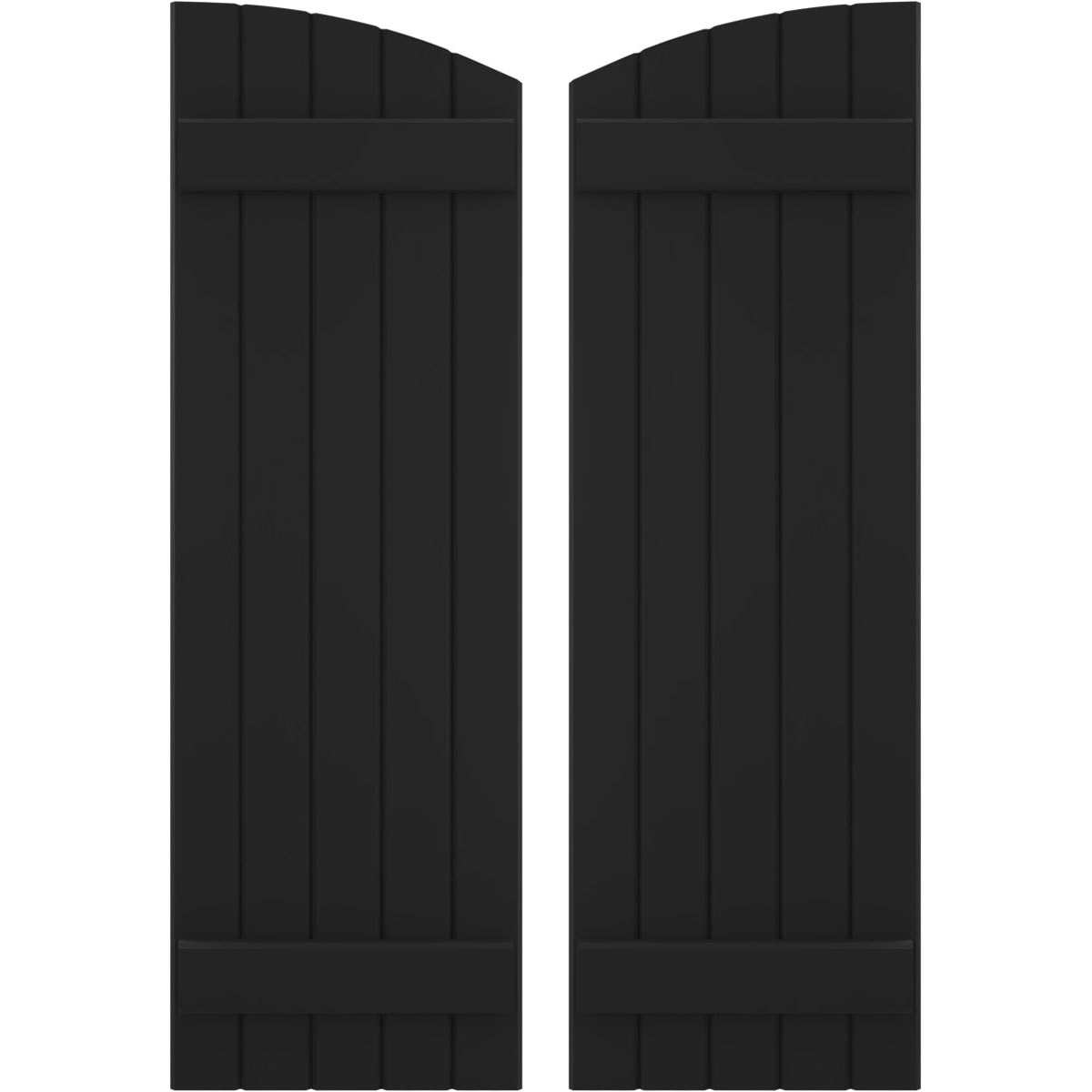 Ekena Millwork 17.5-in W x 78-in H Black Paintable/Stainable Board and batten Framed Wood Exterior Shutters ( 2 -Pack )