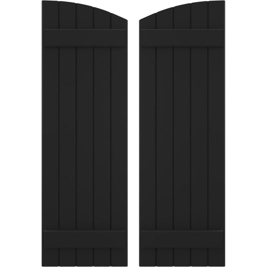 Ekena Millwork 17.5-in W x 78-in H Black Paintable/Stainable Board and batten Framed Wood Exterior Shutters ( 2 -Pack )