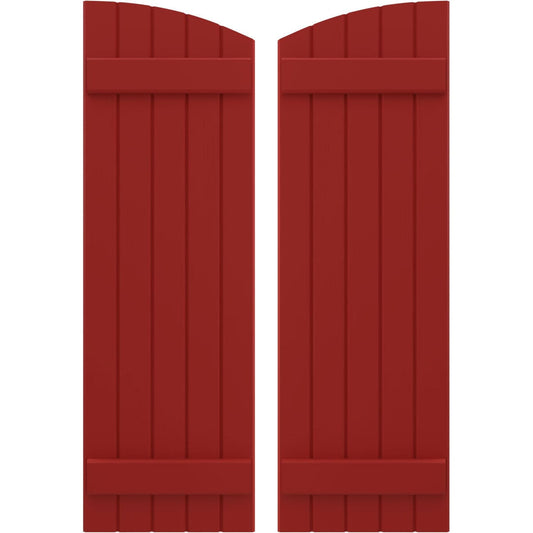 Ekena Millwork 17.5-in W x 75-in H Fire Red Paintable/Stainable Board and batten Z-bar Wood Exterior Shutters ( 2 -Pack )