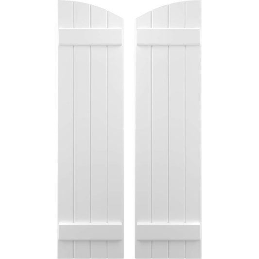 Ekena Millwork 14-in W x 84-in H White Paintable/Stainable Board and batten Spaced Wood Exterior Shutters ( 2 -Pack )