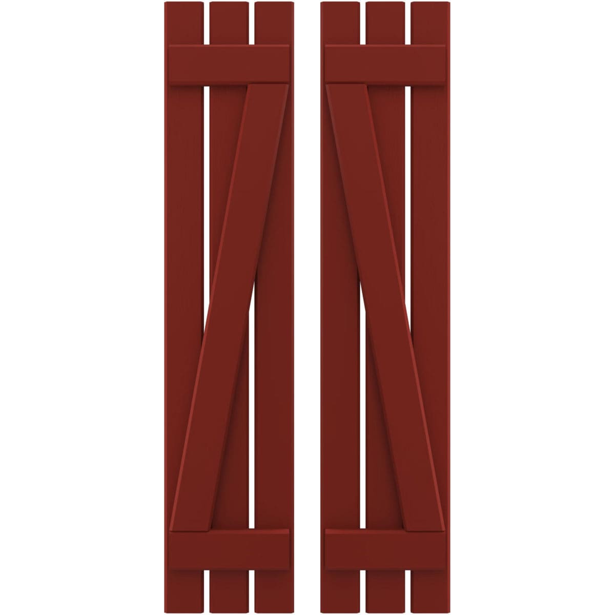Ekena Millwork 11.5-in W x 84-in H Pepper Red Board and batten Framed Wood Exterior Shutters ( 2 -Pack )