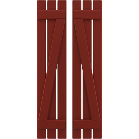 Ekena Millwork 11.5-in W x 84-in H Pepper Red Board and batten Framed Wood Exterior Shutters ( 2 -Pack )