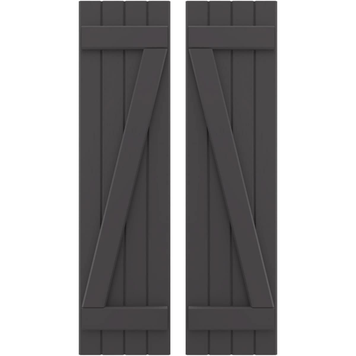 Ekena Millwork 14-in W x 75-in H Shadow Mountain Paintable/Stainable Board and batten Wood Exterior Shutters ( 2 -Pack )