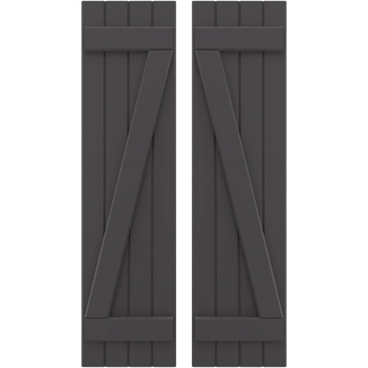 Ekena Millwork 14-in W x 75-in H Shadow Mountain Paintable/Stainable Board and batten Wood Exterior Shutters ( 2 -Pack )