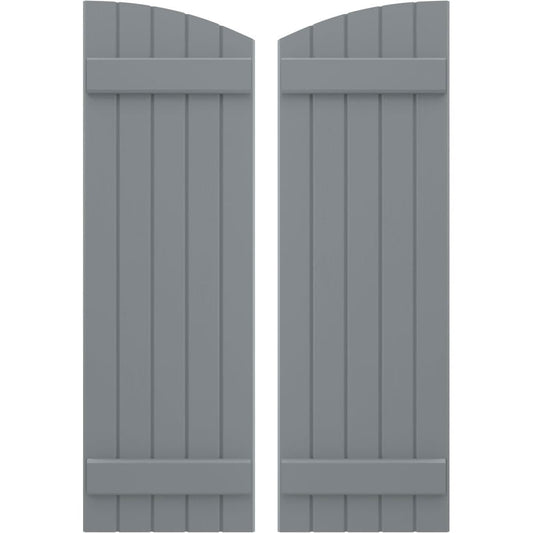 Ekena Millwork 17.5-in W x 76-in H Ocean Swell Paintable/Stainable Board and batten Framed Wood Exterior Shutters ( 2 -Pack )
