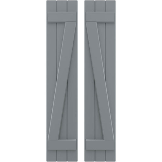 Ekena Millwork 10.5-in W x 65-in H Ocean Swell Paintable/Stainable Board and batten Wood Exterior Shutters ( 2 -Pack )
