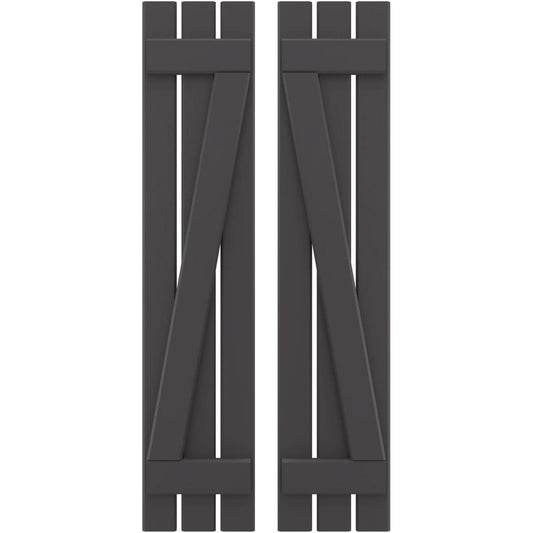 Ekena Millwork 11.5-in W x 74-in H Shadow Mountain Board and batten Wood Exterior Shutters ( 2 -Pack )