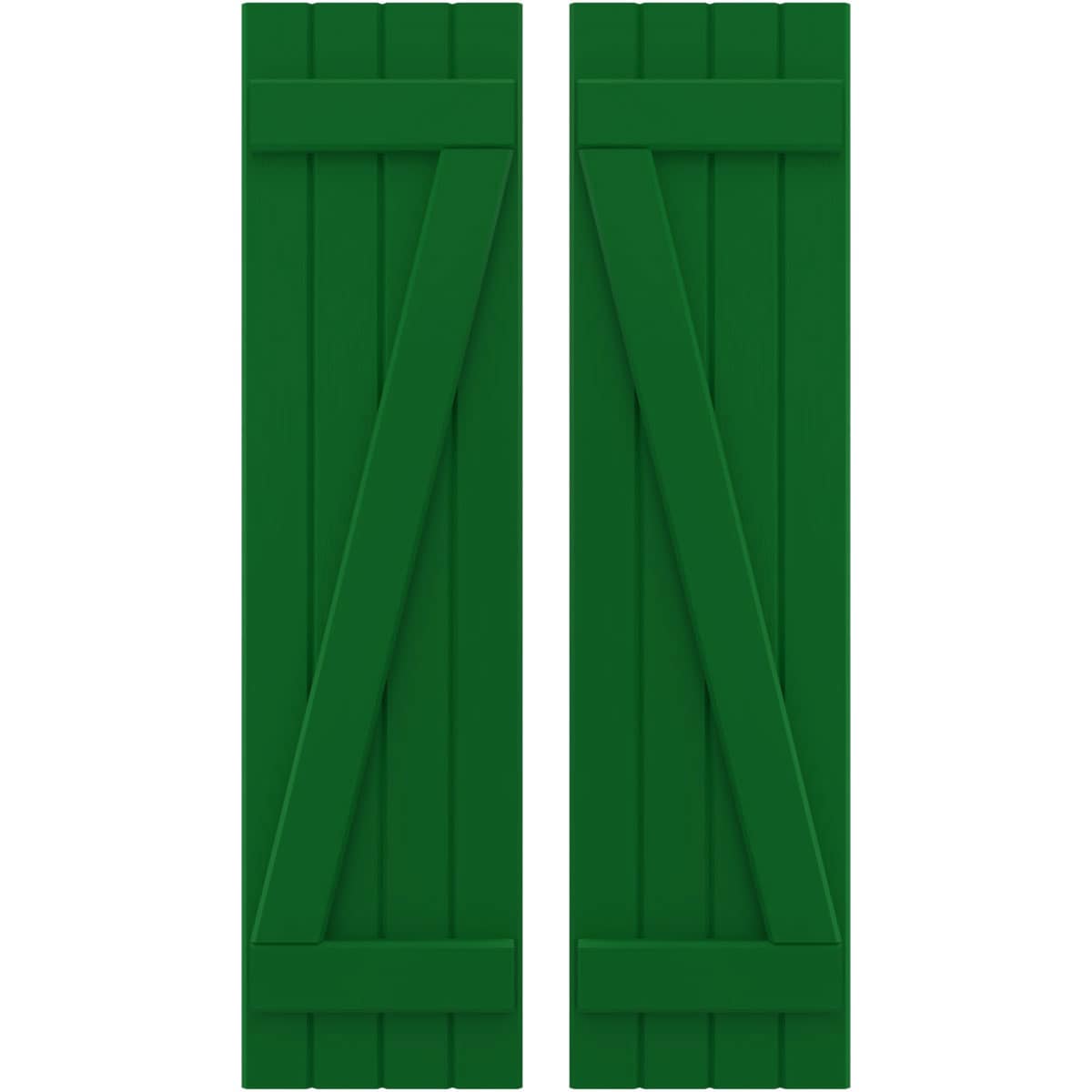 Ekena Millwork 14-in W x 63-in H Viridian Green Paintable/Stainable Board and batten Wood Exterior Shutters ( 2 -Pack )
