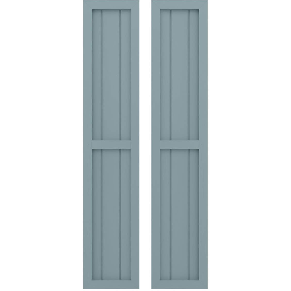 Ekena Millwork 10.5-in W x 78-in H Peaceful Blue Paintable/Stainable Board and batten Z-bar Wood Exterior Shutters ( 2 -Pack )