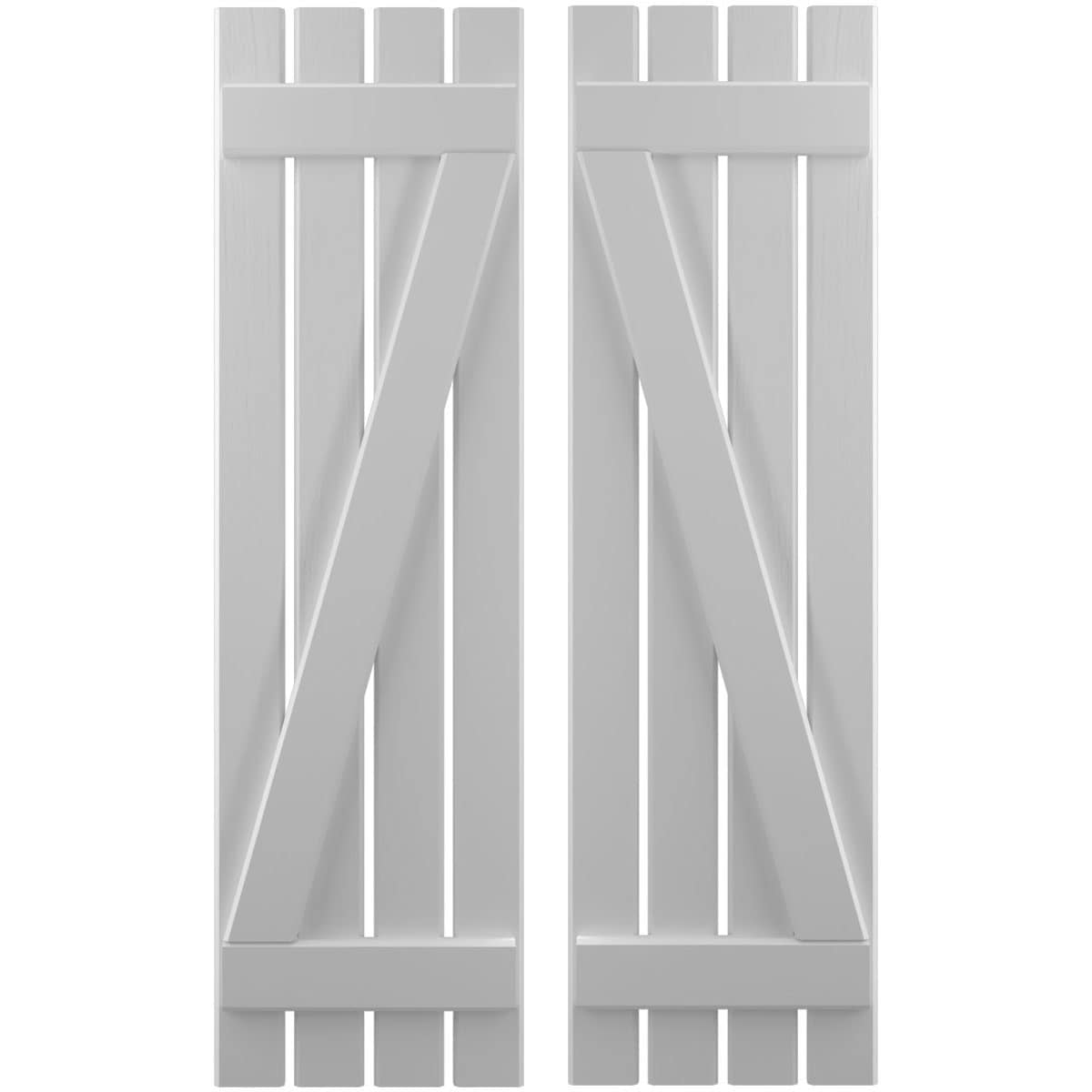 Ekena Millwork 15.5-in W x 77-in H Primed Paintable/Stainable Board and batten Wood Exterior Shutters ( 2 -Pack )