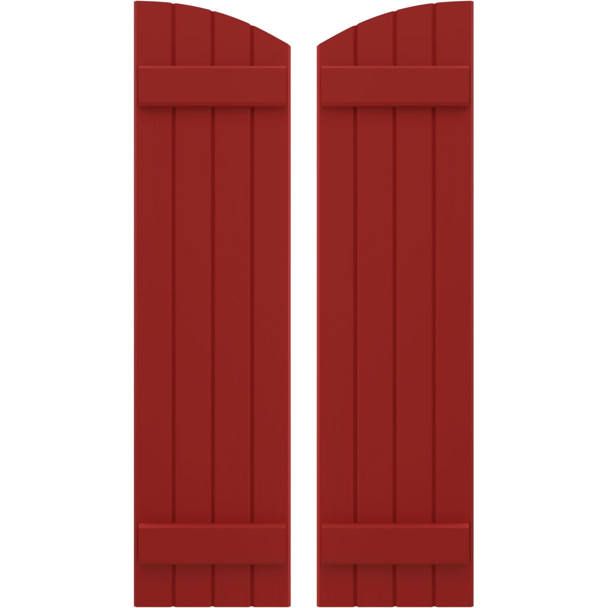 Ekena Millwork 14-in W x 70-in H Fire Red Paintable/Stainable Board and batten Wood Exterior Shutters ( 2 -Pack )
