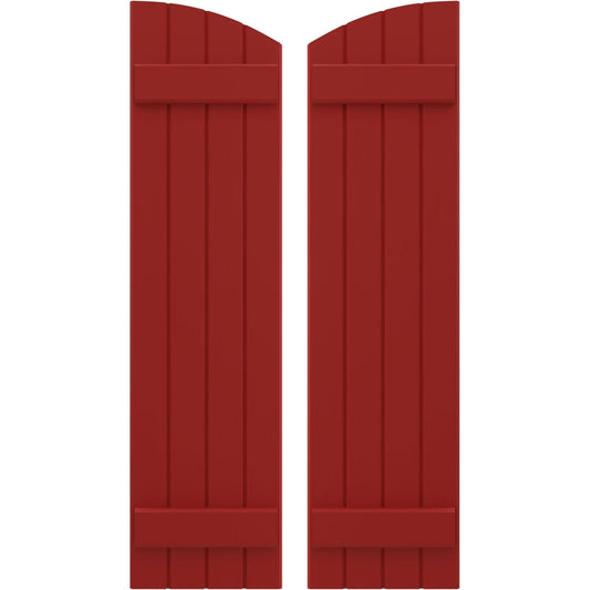 Ekena Millwork 14-in W x 70-in H Fire Red Paintable/Stainable Board and batten Wood Exterior Shutters ( 2 -Pack )